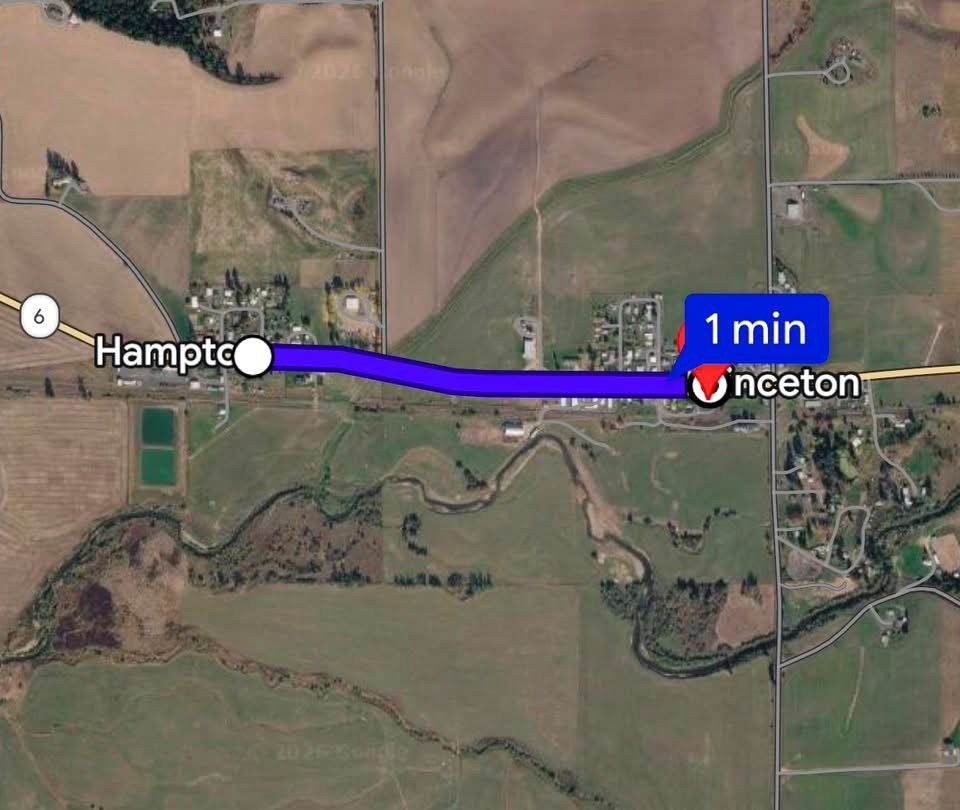 Distance from Hazel's home to the old Princeton Grange. 
