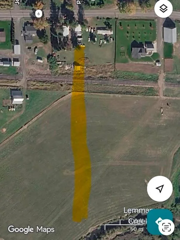 The trail that the dogs tracked from Hazel’s back door towards the Palouse River.