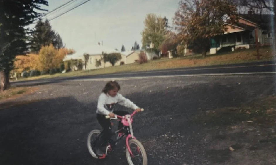 This is the driveway area between Hazel's home and highway 6 in 1996, showing how close her home was to the highway. Photo from Paula Frazier.