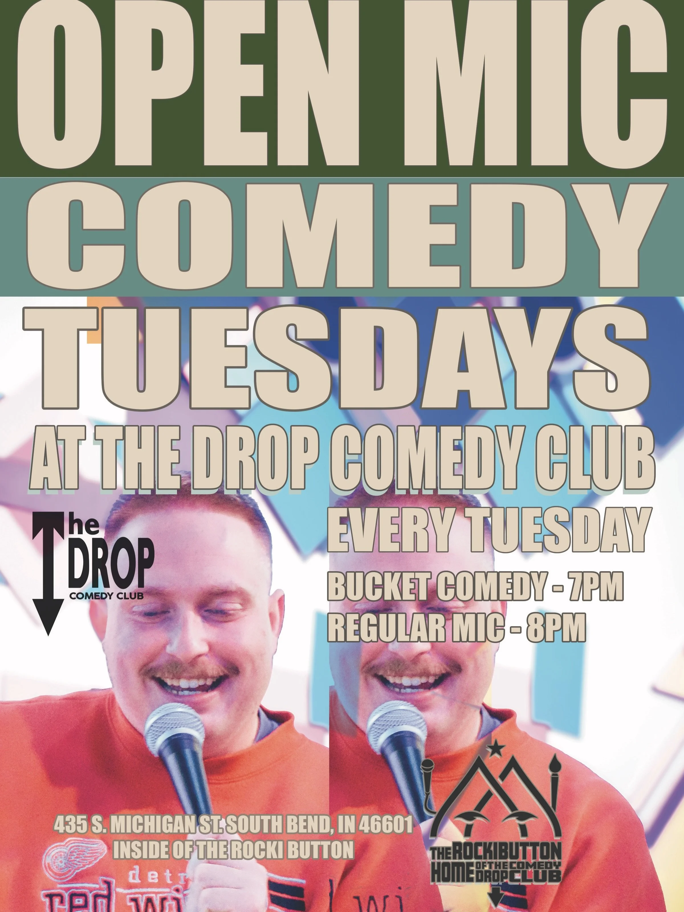🎉 This Week at The Rocki Button 🎉

A little bit of everything this week: comedy, karaoke, soccer, live production, and a touring show to kick off next week.

🎤 TUESDAY &ndash; Open Mic Comedy + Bucket Pulls

Start with a topic from the bucket, the