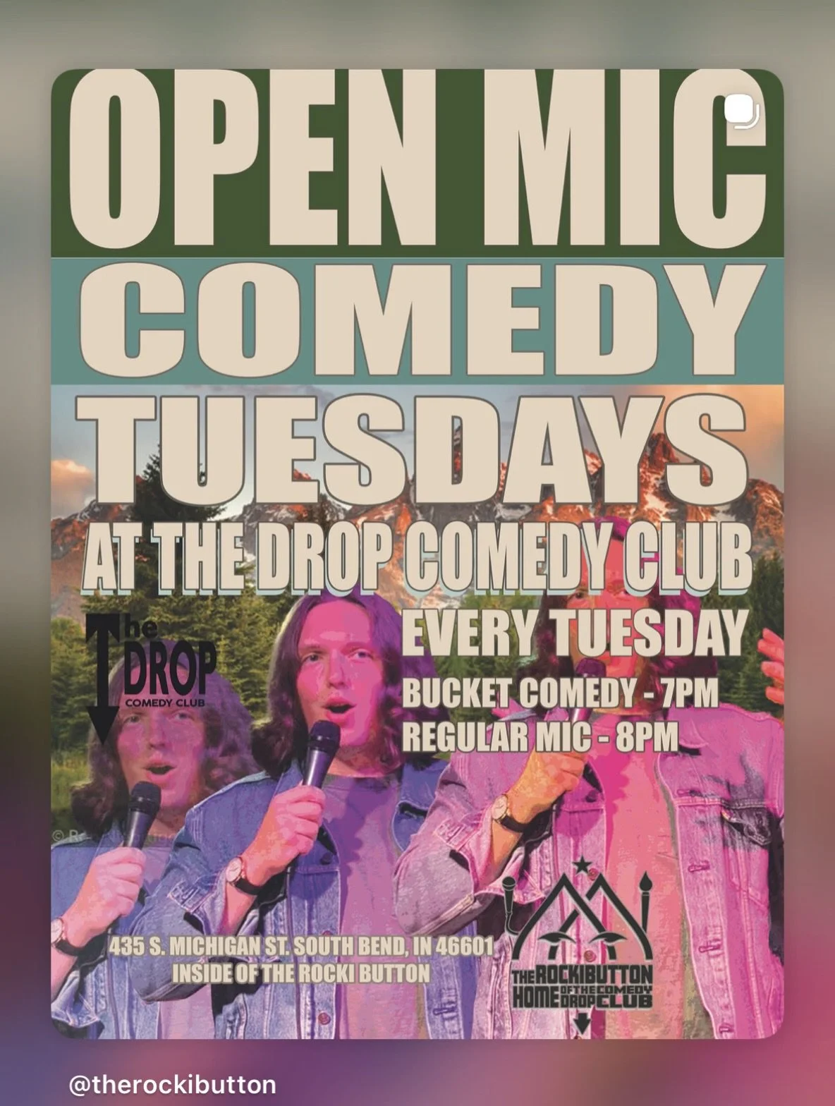 We&rsquo;re back with Open Mic comedy hosted by our friends at the @dropcomedyclub 🎭

Tuesday&rsquo;s are a great night enjoy comedy or step on stage! 🎤

Bucket Pull Mic starts at 7pm 
Regular Open Mic starts at 8pm

#openmiccomedy #southbend #ther