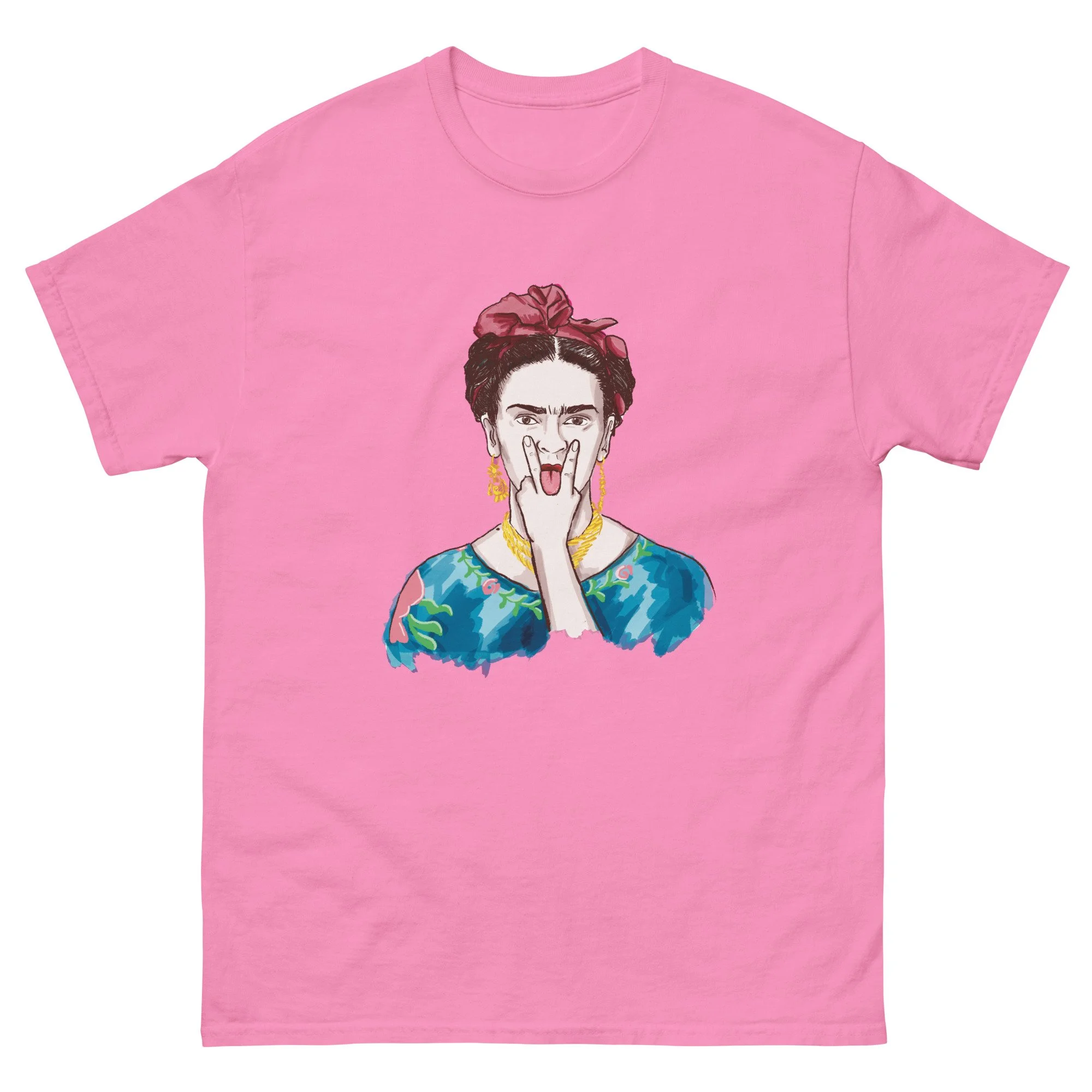 Frida Khalo Inspired Funny T-Shirt Pink