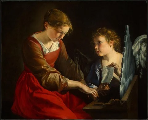 Saint Cecilia and an Angel by Orazio Gentileschi