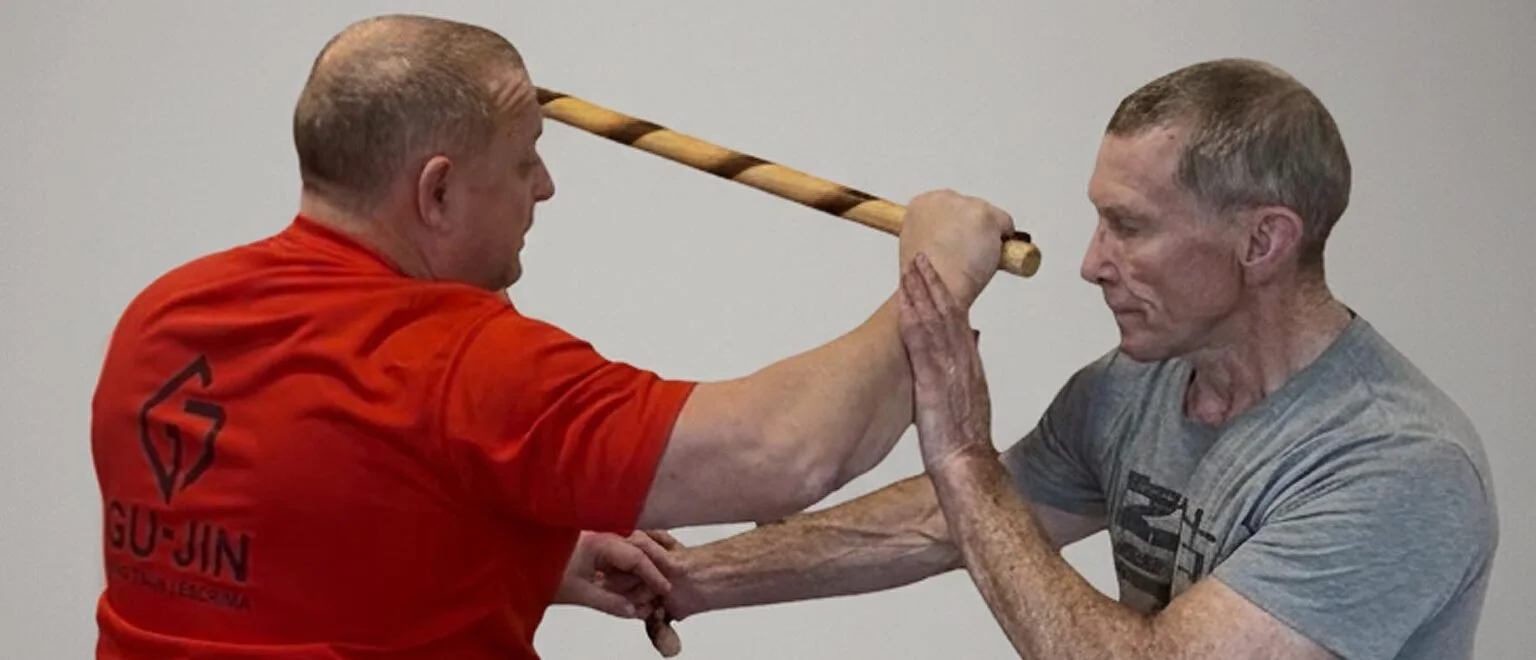 Gu-Jin Martial Arts Instructor Alasdair Kirby coaching Escrima