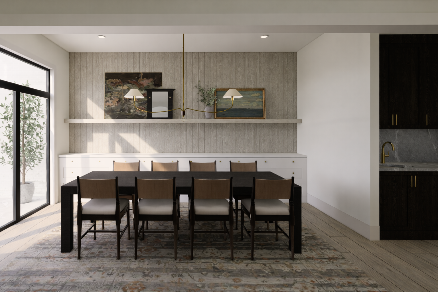 Charlevoix New Construction Rendering. Interior Design by JF Design. Architecture by James S Bates Architect.