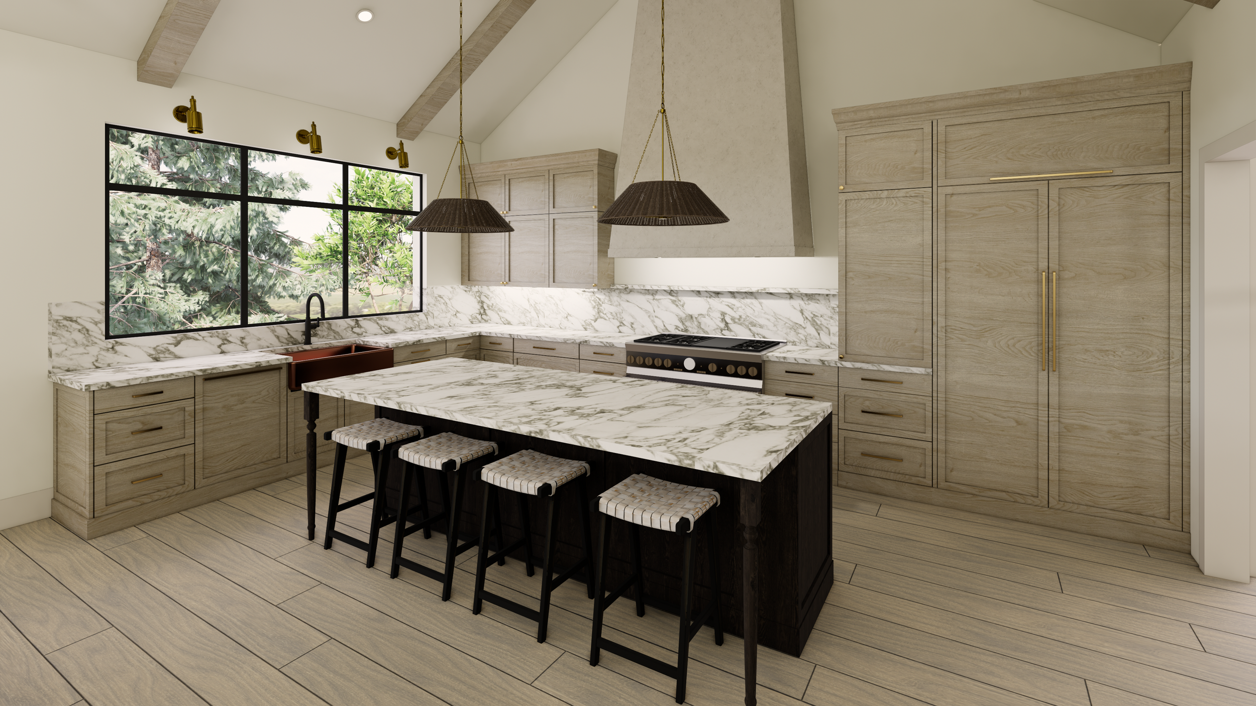Charlevoix New Construction Rendering. Interior Design by JF Design. Architecture by James S Bates Architect.