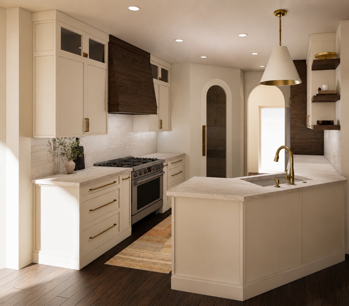 New Hudson Kitchen Remodel Rendering. Interior Design by JF Design.