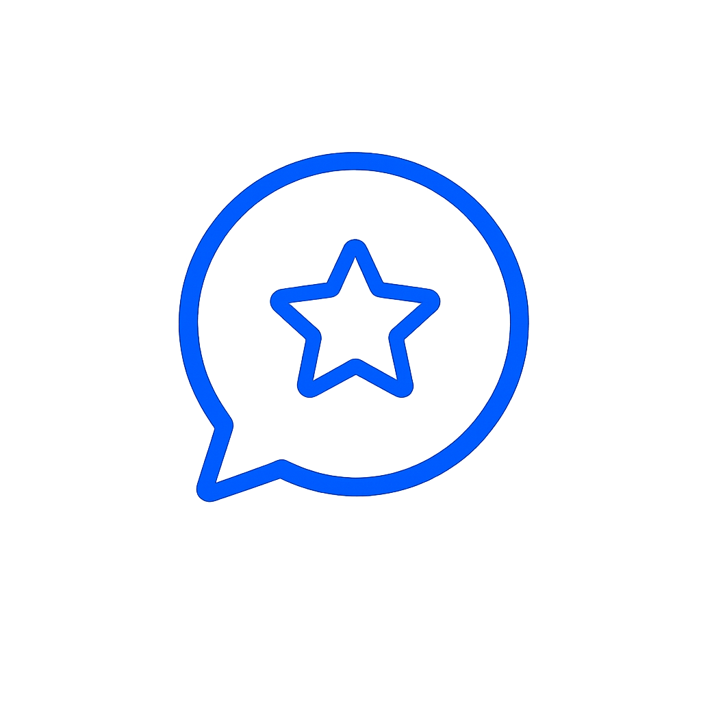 Star review icon representing on-site review, facilities visited in person to verify amenities and conditions