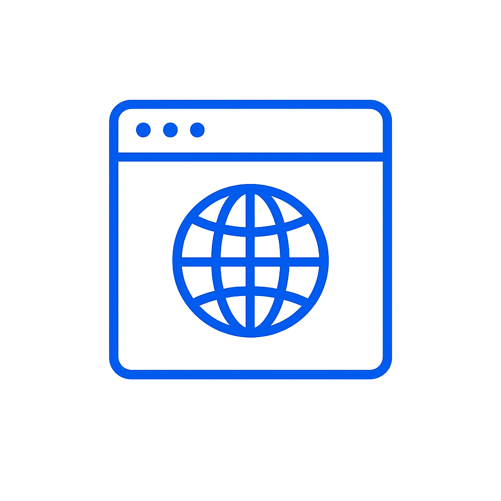 Icon representing public sources data collection, including facility websites, Google Business profiles, and public information