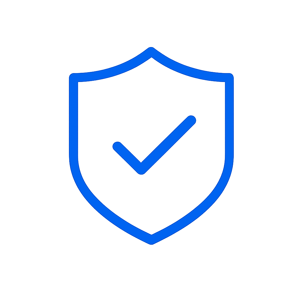 Shield with checkmark icon representing verified, accurate facility data