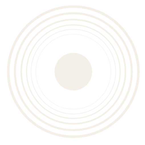 Black background with concentric white circles centered around a white dot.