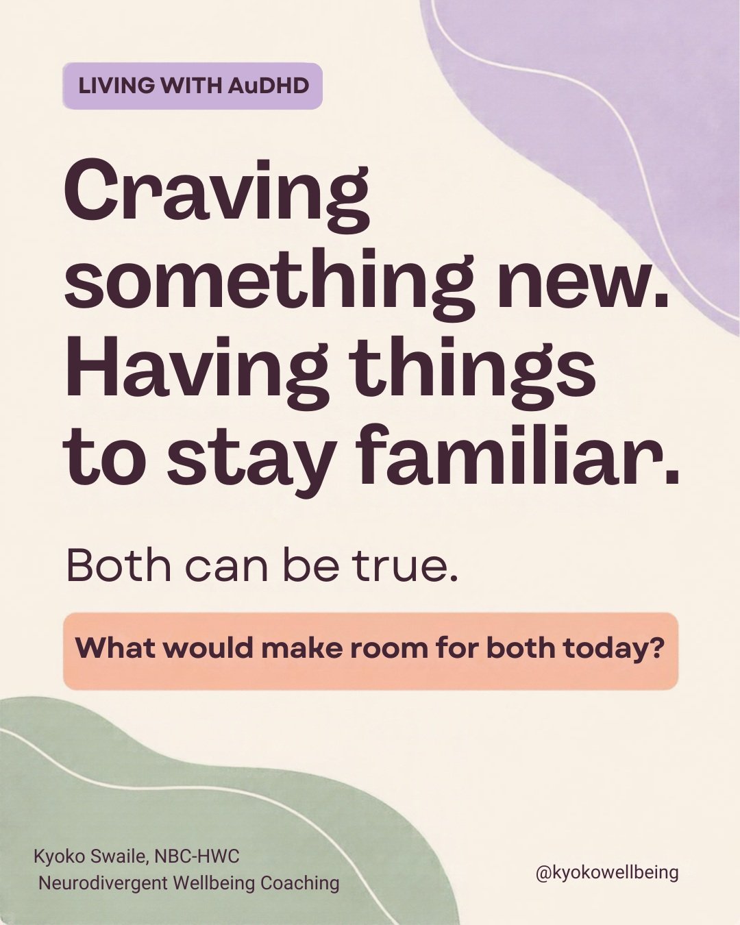 Wanting to try the new caf&eacute; AND order the exact same thing every time? For many AuDHD women, this is a familiar pull. ☕

Living with both ADHD and autism can feel like a constant tug-of-war between novelty and sameness. It's not a willpower pr