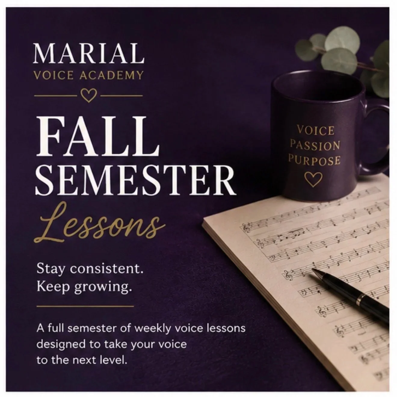 FALL SEMESTER private voice instruction with Lau