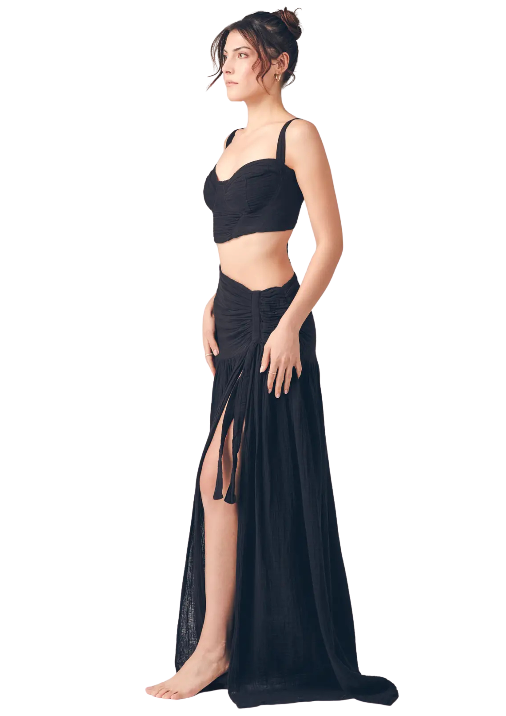 Bustier & slit maxi skirt set