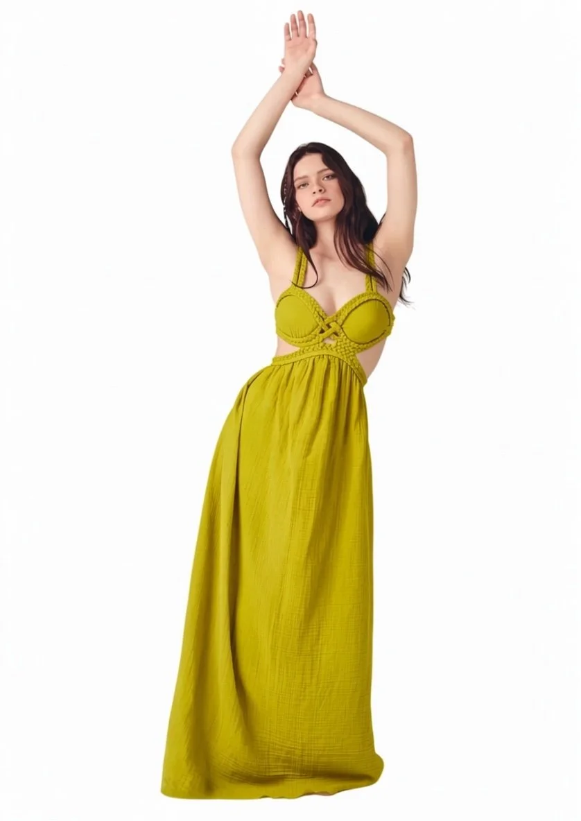 The Golden Olive Knot Dress