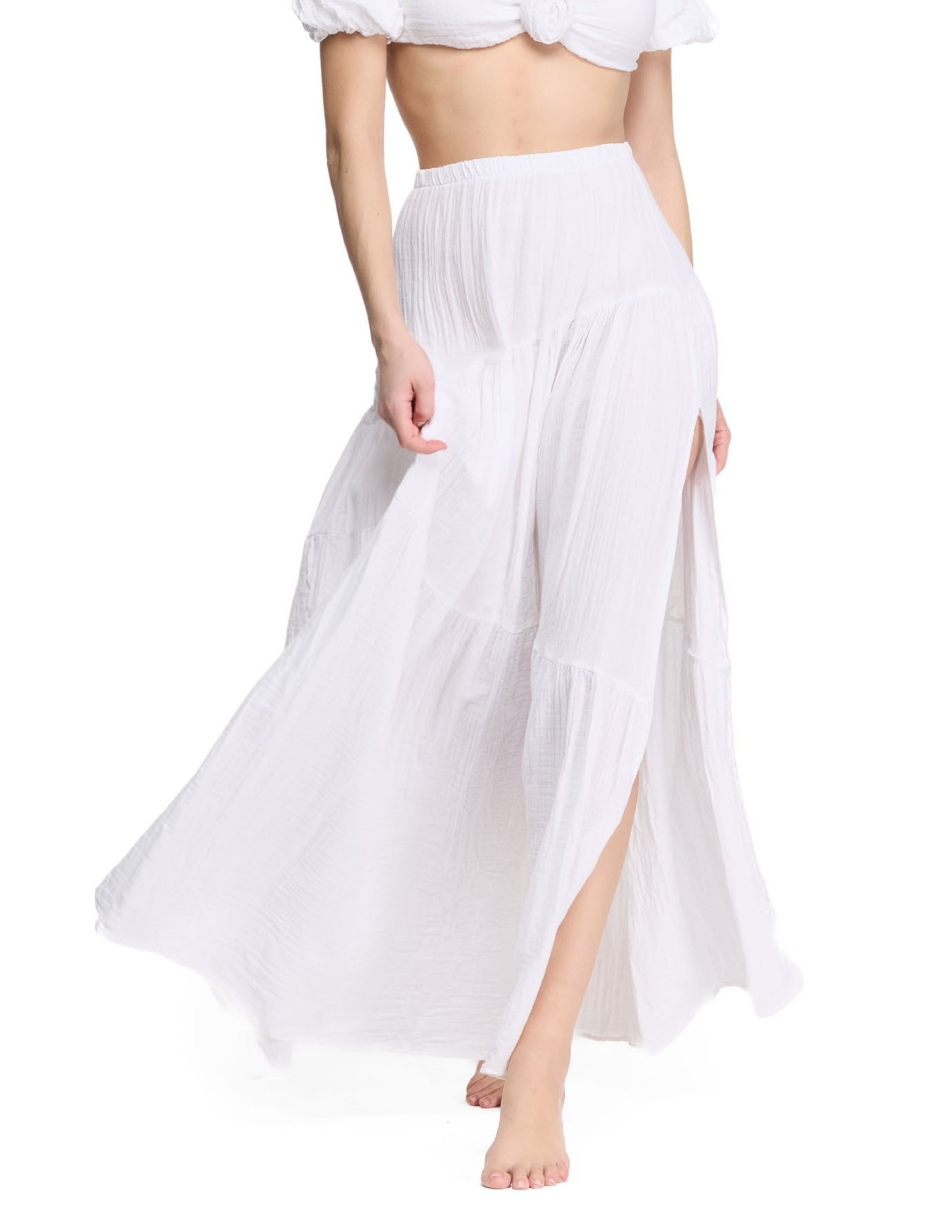 Slit long skirt