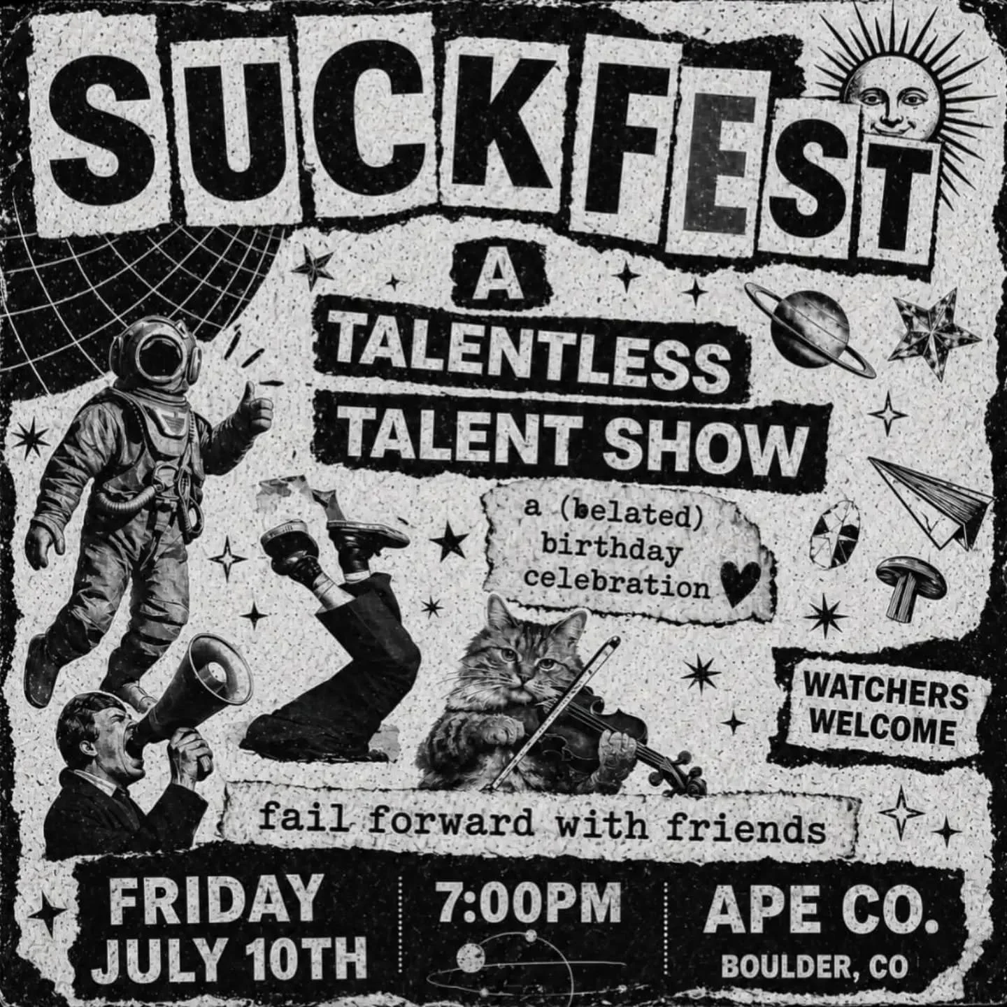 Suckfest 2026 is this Friday @apecomovement !!!

Suckfest is back.

And this year it&rsquo;s also my birthday, which honestly feels like the most accurate way I know how to celebrate&hellip; by gathering a bunch of people I love and asking you to do 