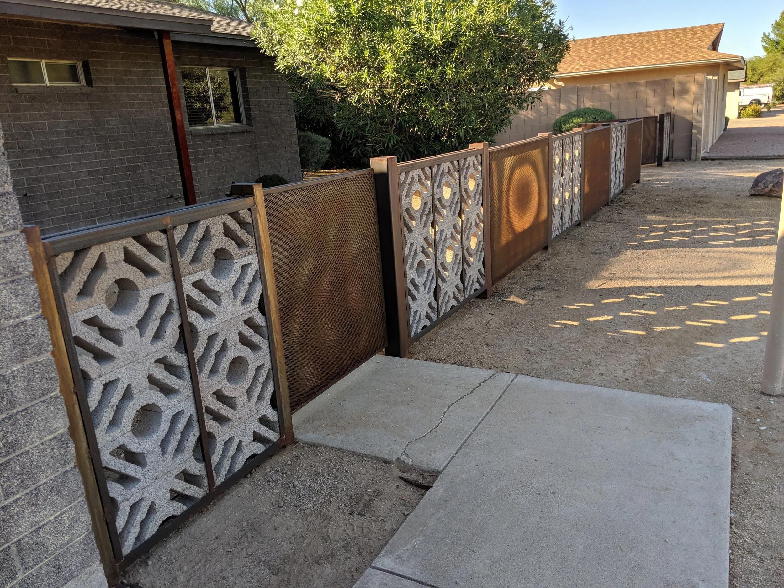Custom ornamental steel fence panel, hand-fabricated in Phoenix