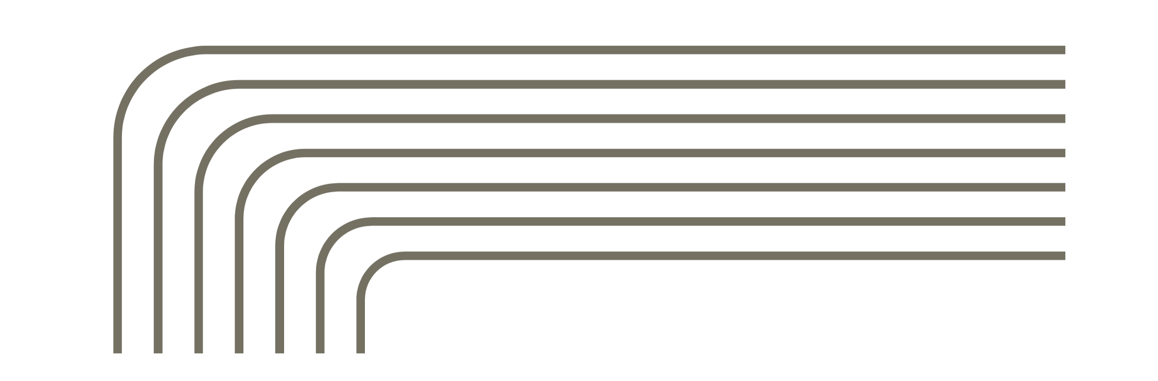 Illustration of multiple parallel and curved lines