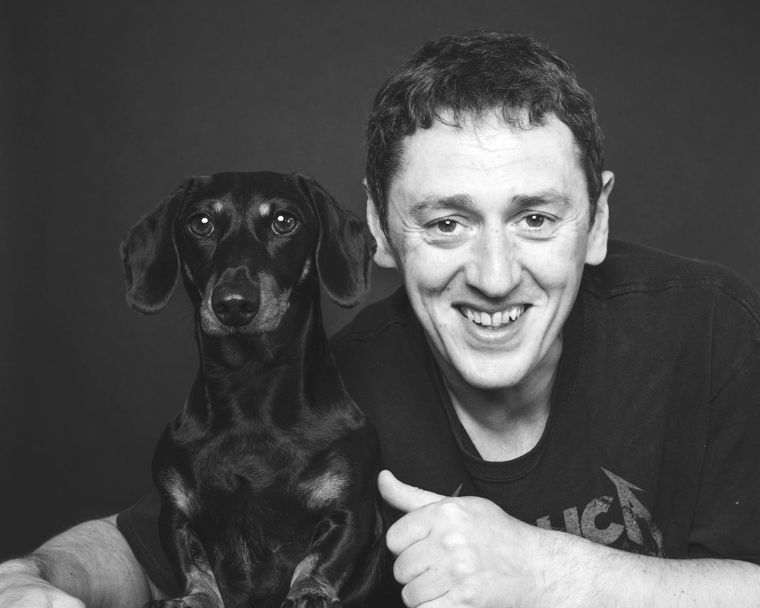 Pat Ryan of Knyne dog portraits with his dog Bonnie