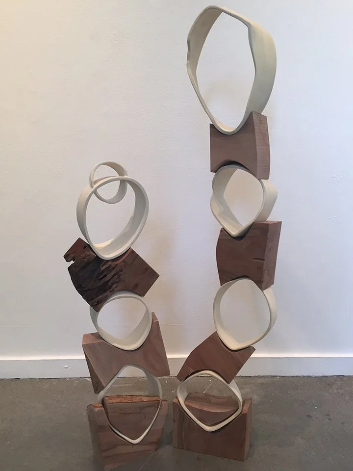 Totem, 60x30x20, Porcelain and Red Cedar, 2015