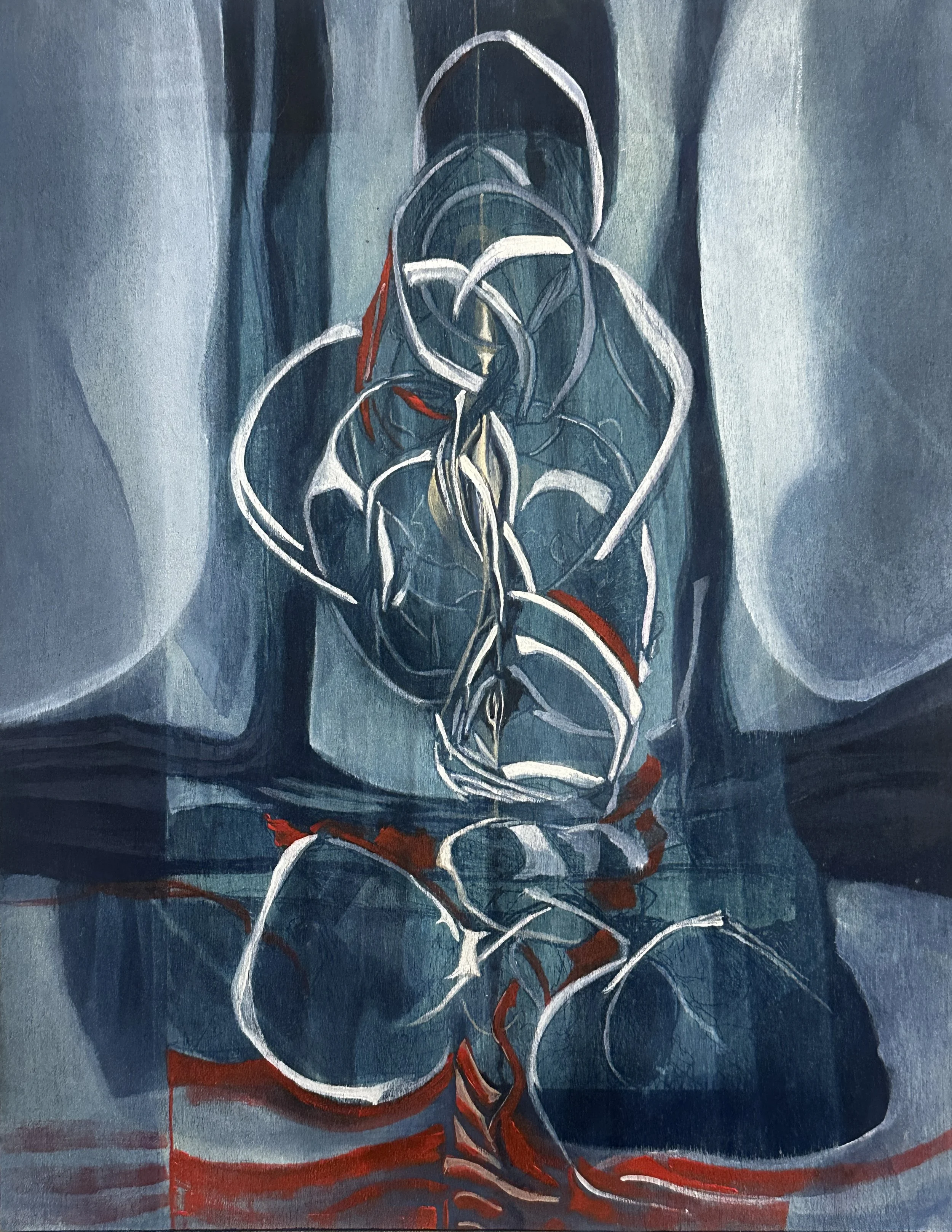 Protecting the Source, 14x18, Oil on Board, 2023