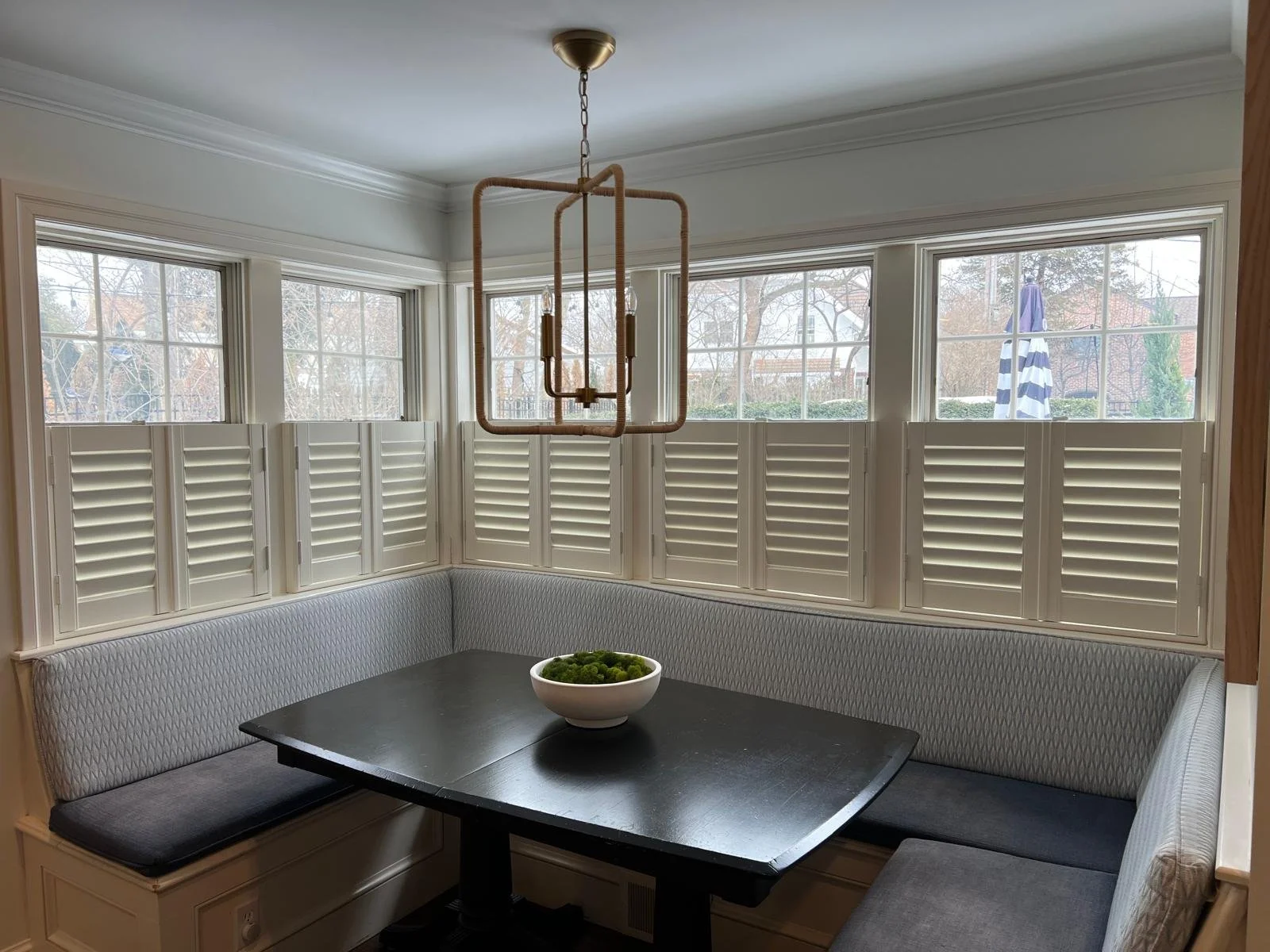 Custom plantation shutters installed in a kitchen in Cleveland, Ohio — Rose CWT