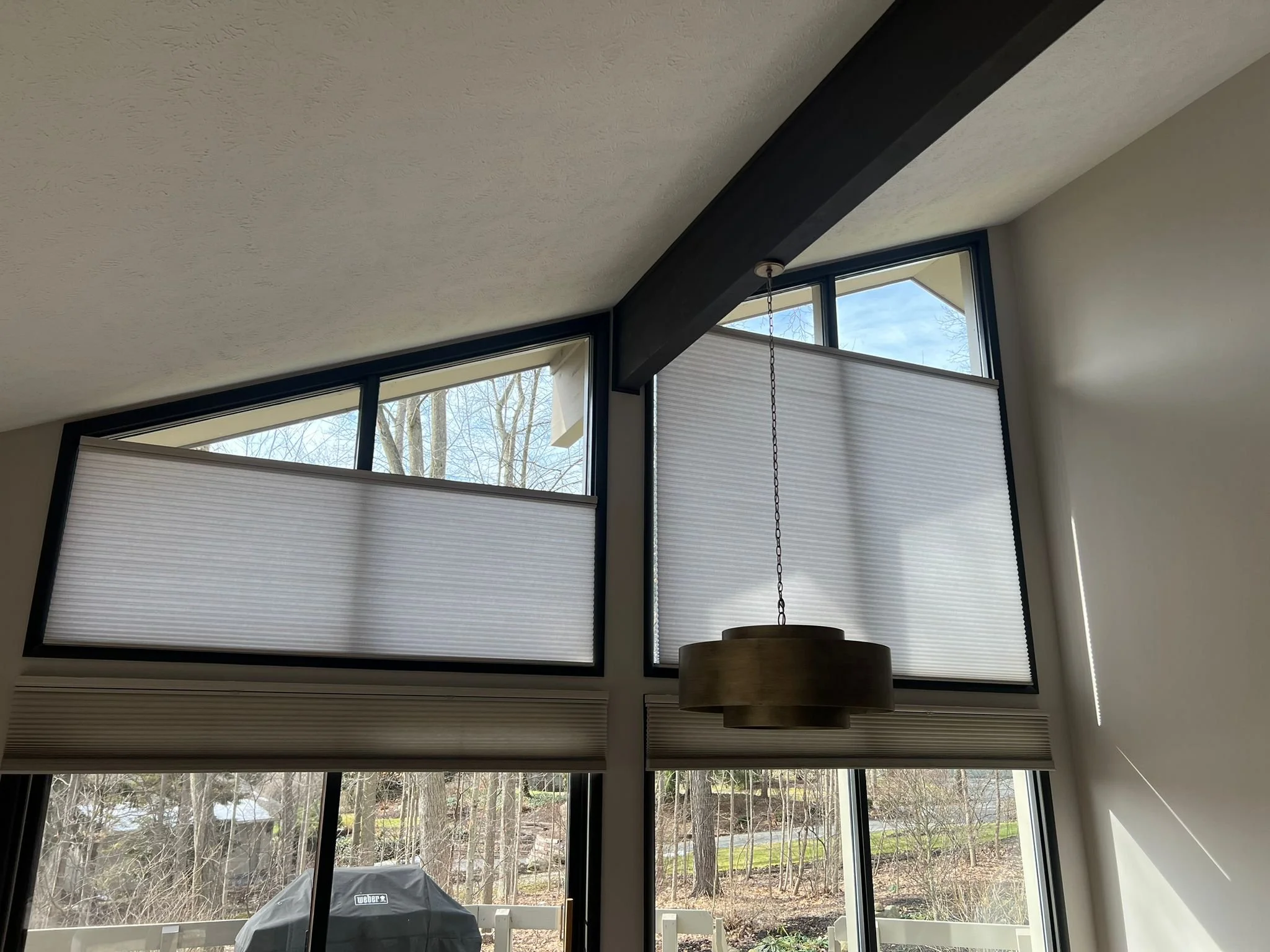 Custom window treatments combining shades and shutters — Rose CWT Northeast Ohio