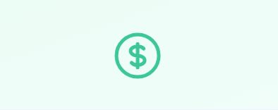 Dollar sign icon on a light background.