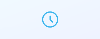 Analog clock icon on a light background