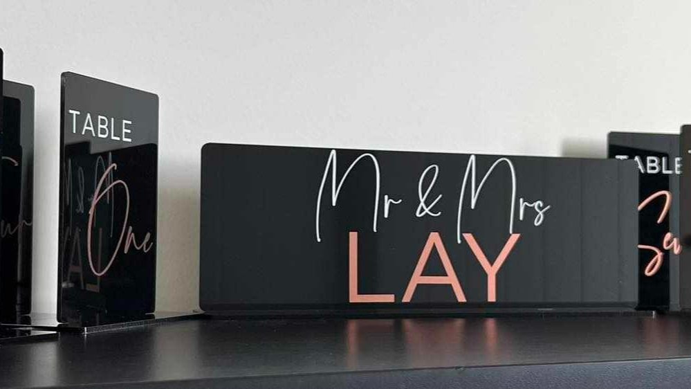 Acrylic Mr & Mrs Sign