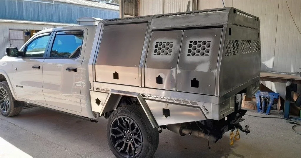 Work in Progress

A serious setup is coming together for this Dodge RAM.

We're currently building a full aluminium tray and canopy/dogbox package, complete with custom internal storage solutions and electrical fit-out tailored to the client's needs.