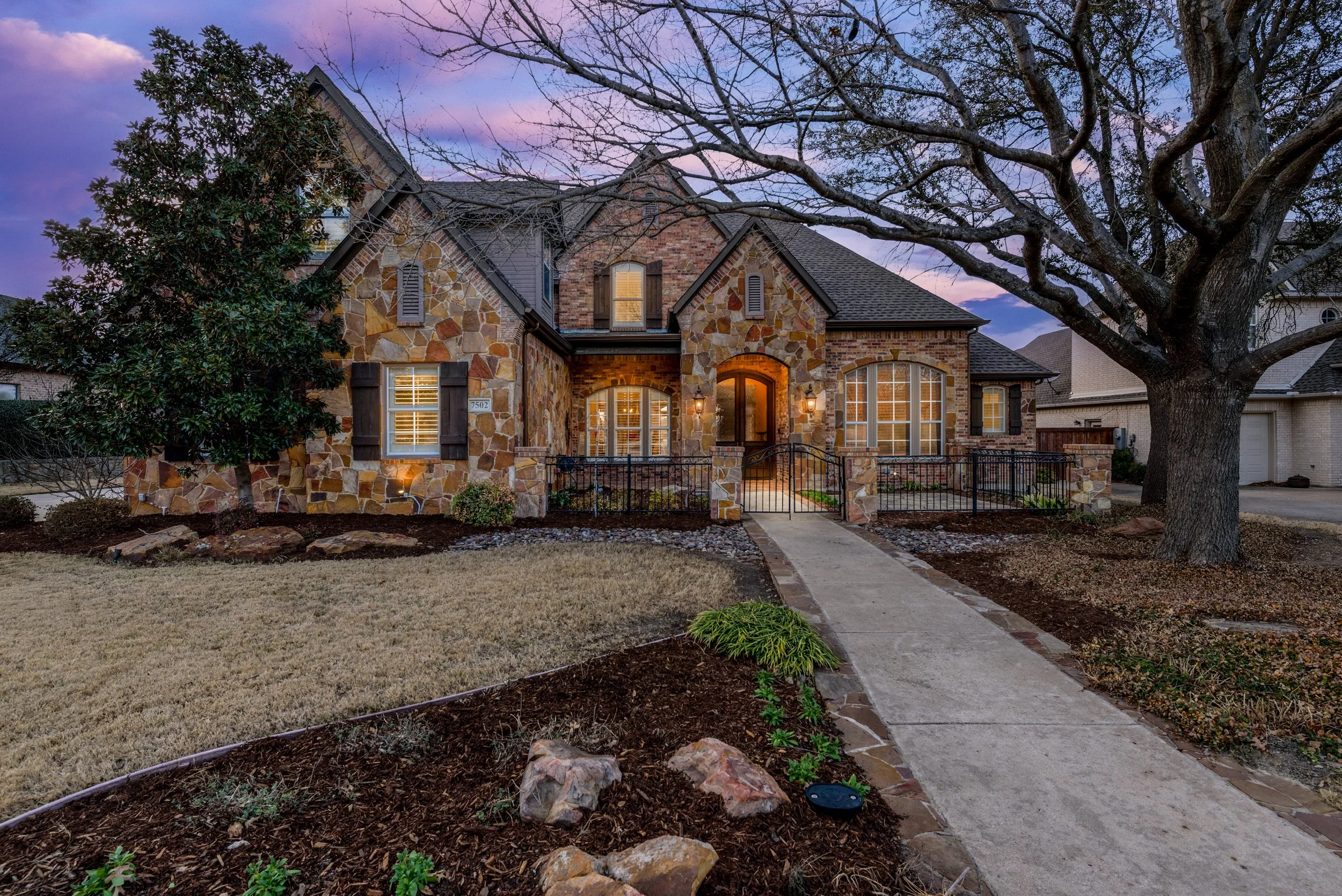 Golf course home overlooking the Dye Course in Stonebridge Ranch, McKinney, Texas in the Wellington Point village.