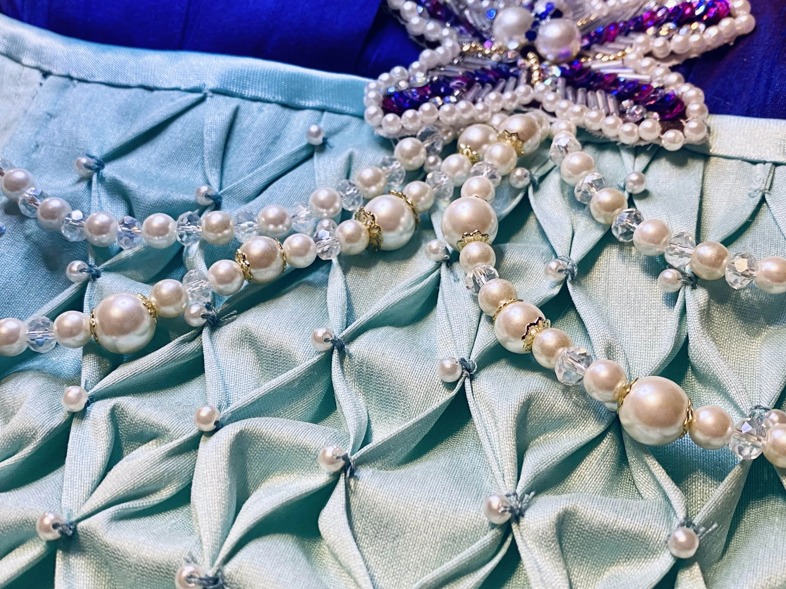 Ariel bodice honeycomb smocking