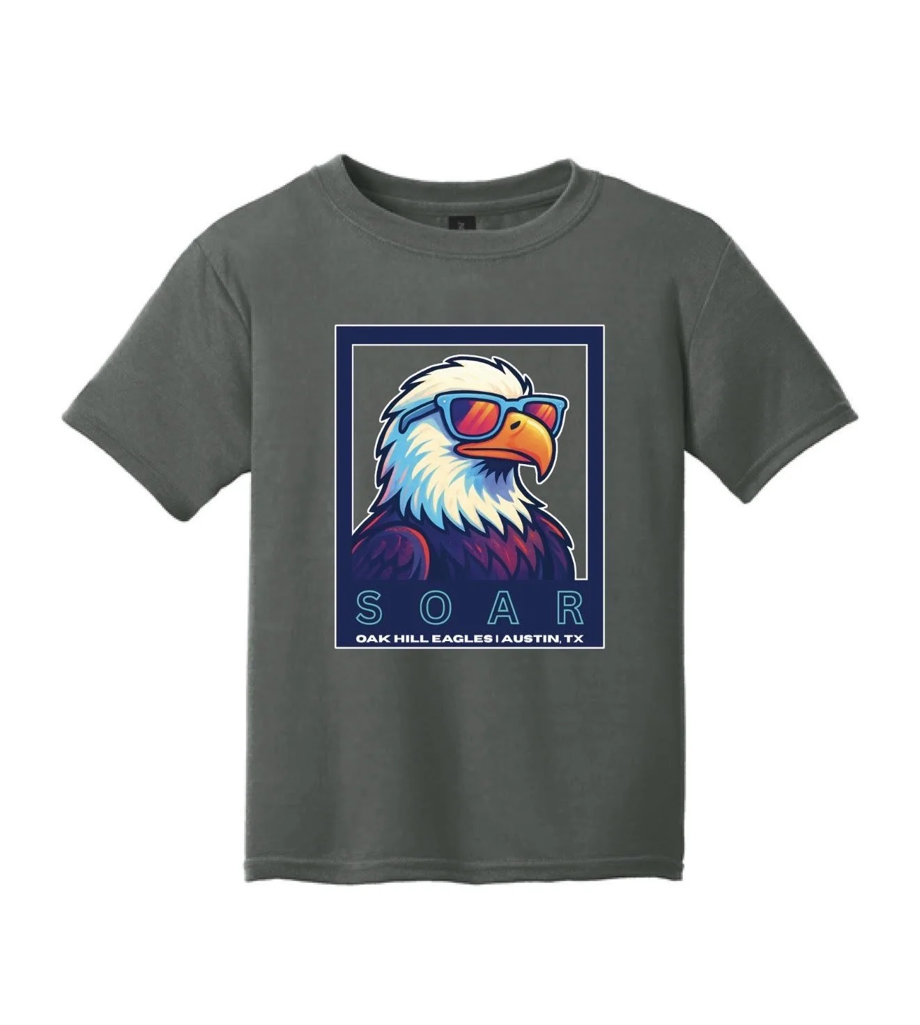Youth Eagle Soar Athletic T-shirt in Charcoal