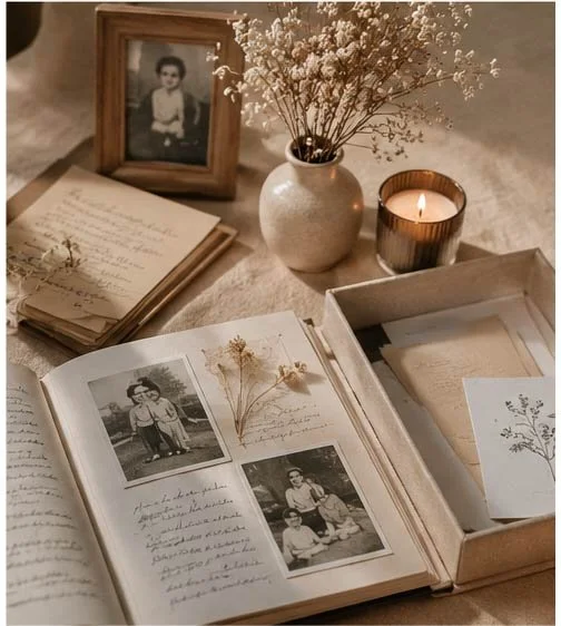 Erica Golub, hosting a creative workshop, honoring legacy and memory for those we hold dear to our hearts. When we honor those we love we also honor our deepest soul.