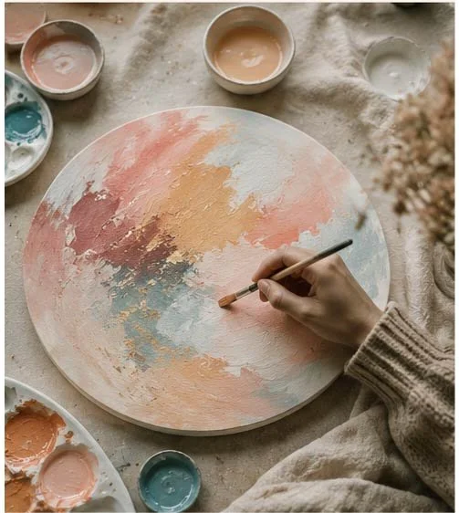 Erica Golub, running a workshop for Portal Painting. An intuitive painting retreat to help you connect to your soul. This retreat helps you to slow down, disconnect with the noise around you and re-connect with your inner self.  Creative Expression.