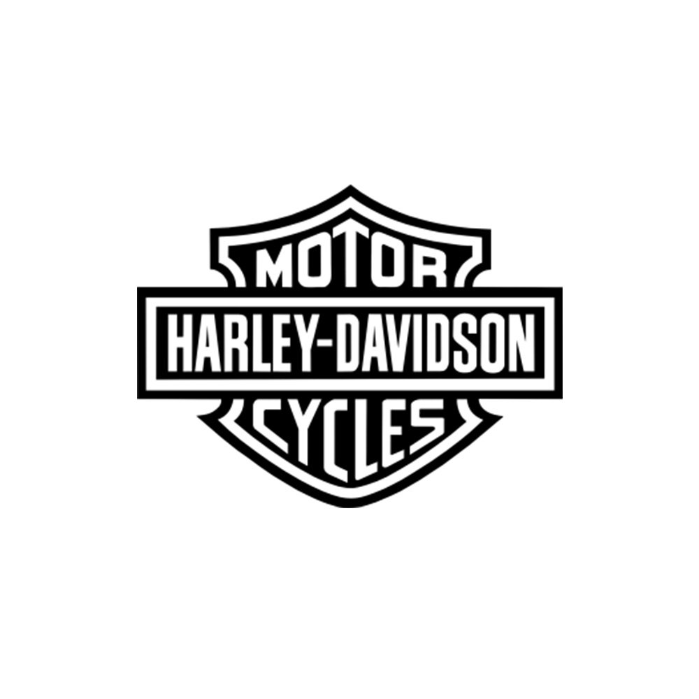 Black and white Harley-Davidson logo.