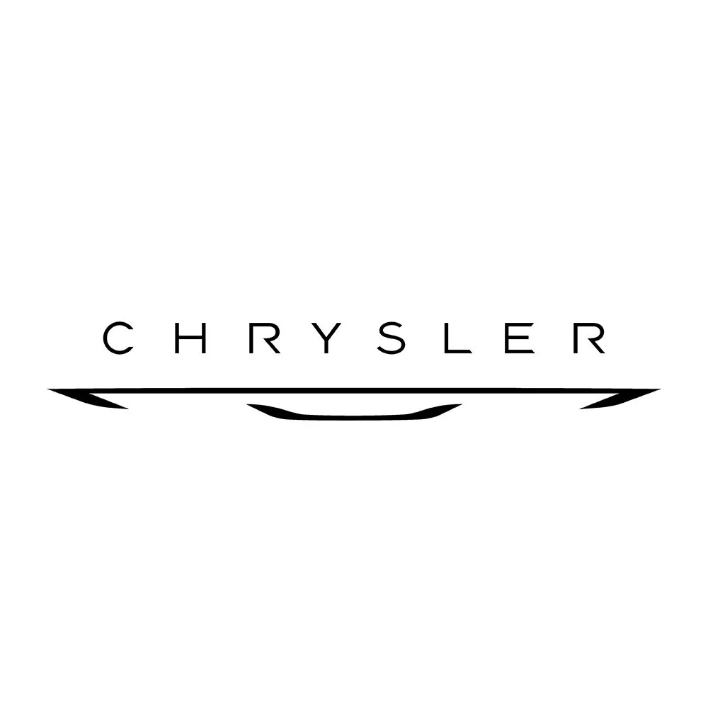Chrysler logo with stylized line and a curved element underneath.