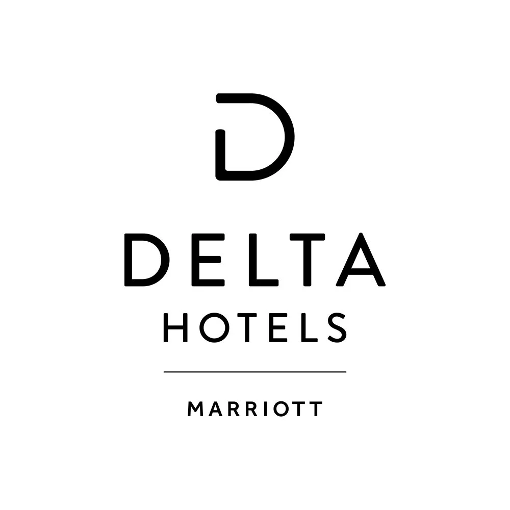 Logo of Delta Hotels by Marriott featuring a stylized 'D' and the hotel name.