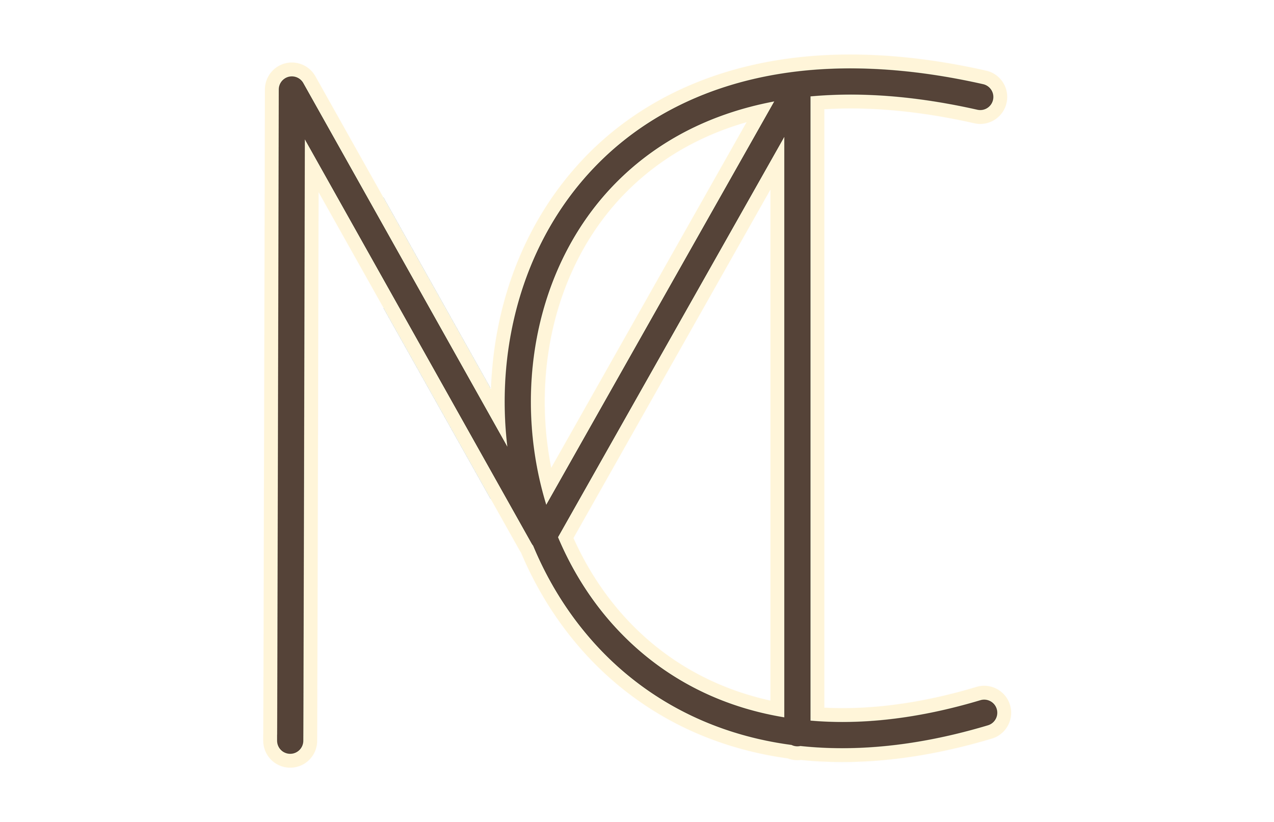 Momentum Career Counselling logo, an M and a C designed with outlined lines and a retro aesthetic.