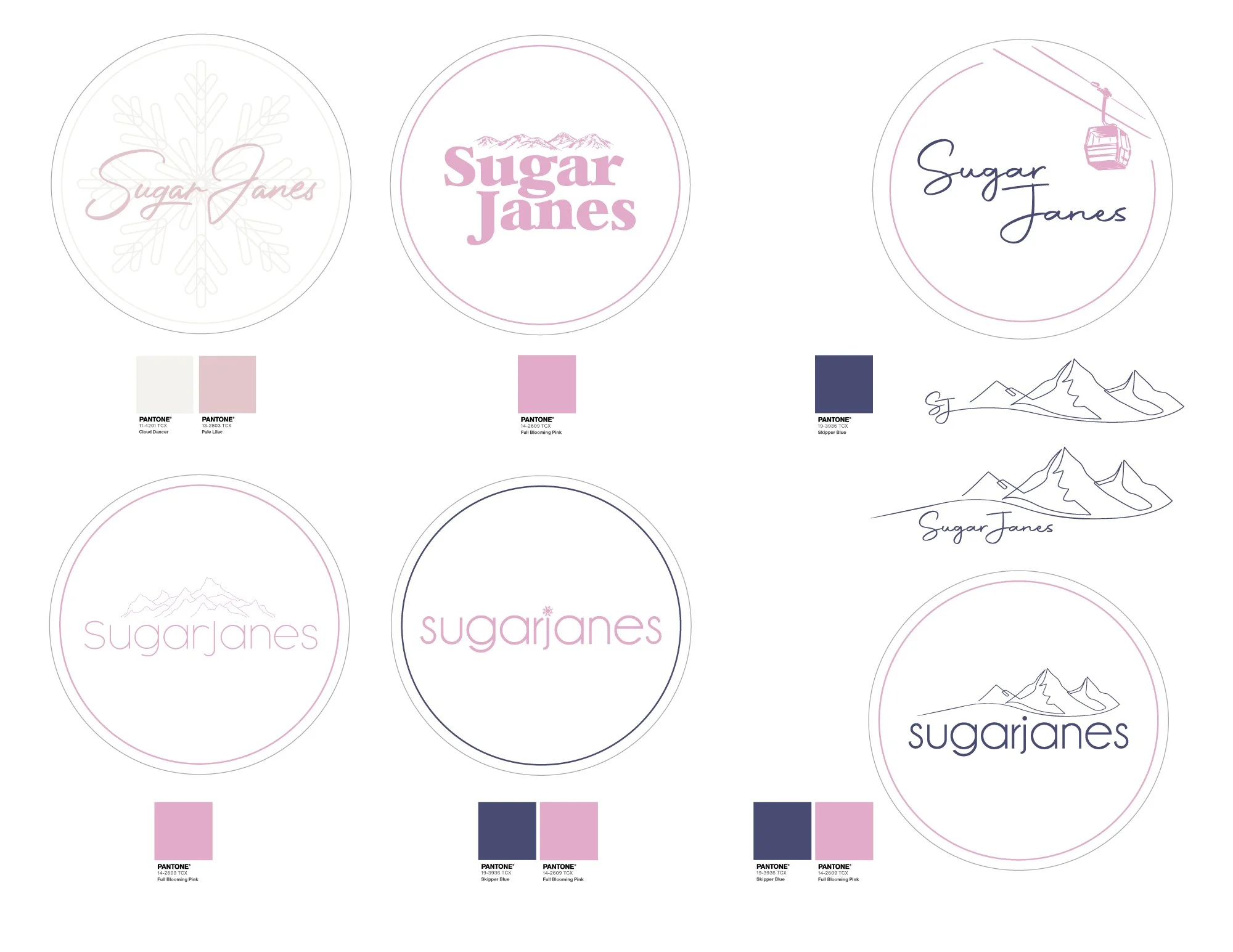 Logo options for a friends womenswear ski brand