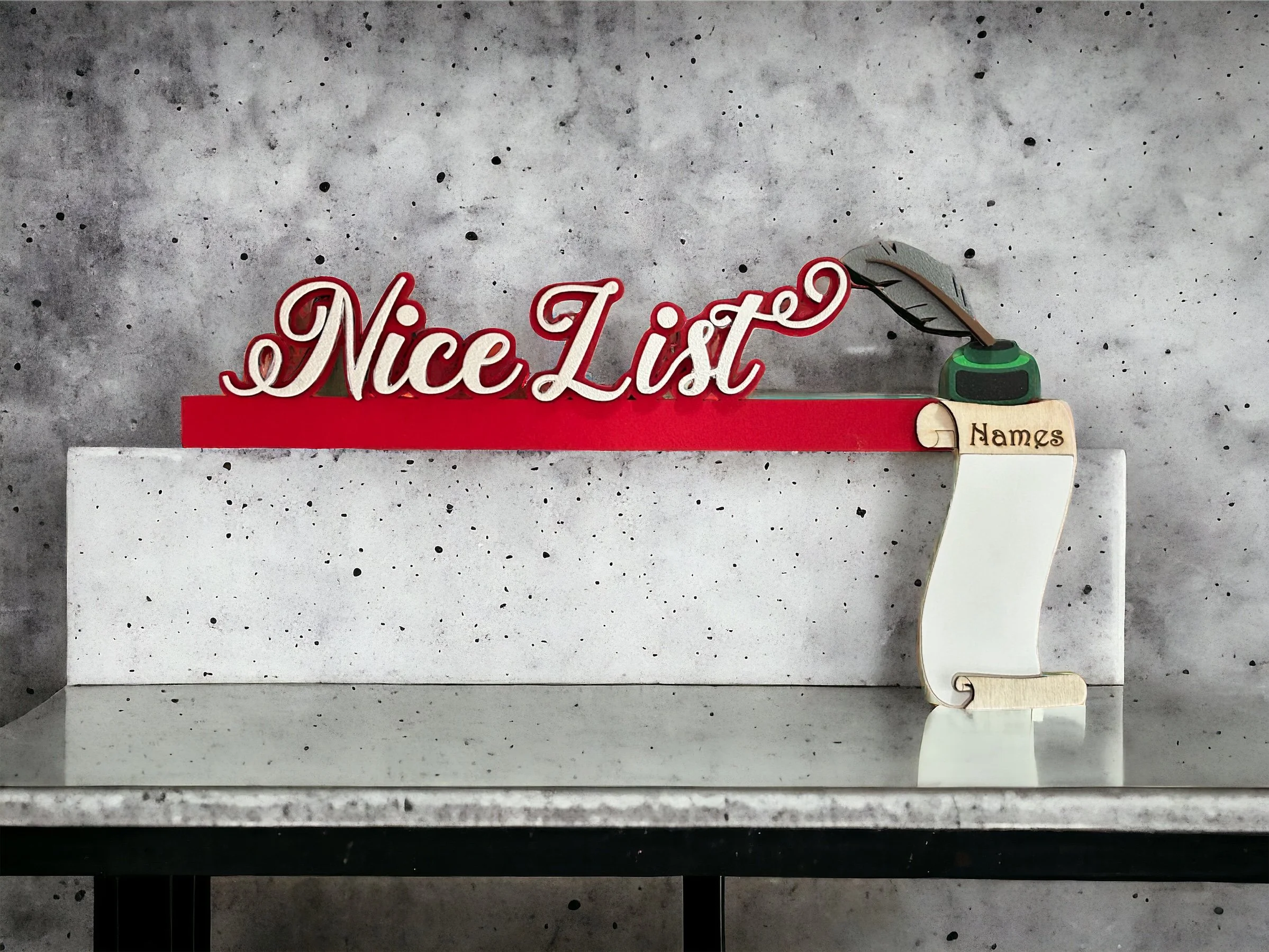 Stylized Door Corner sitter - "Nice List" 
