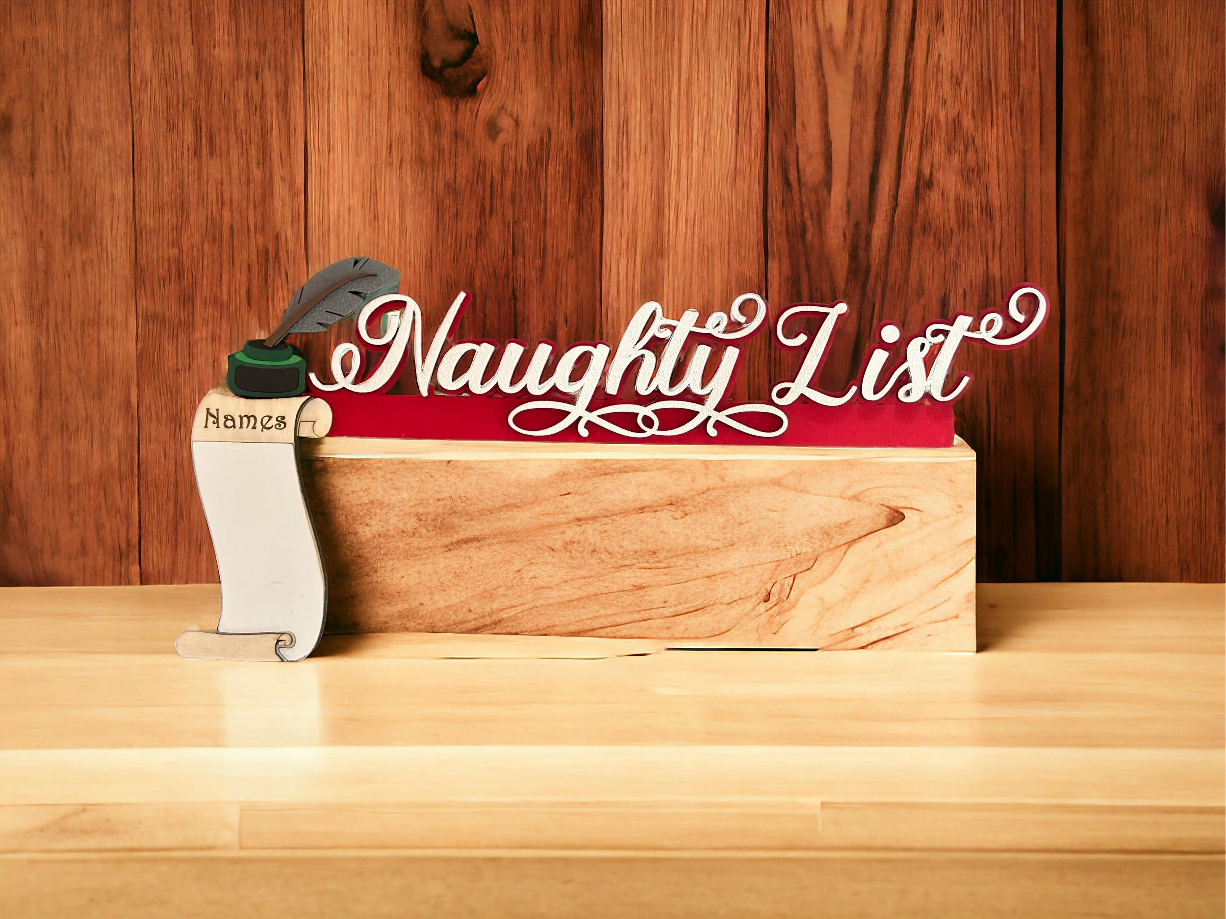 Stylized Door Corner sitter "Naughty List"