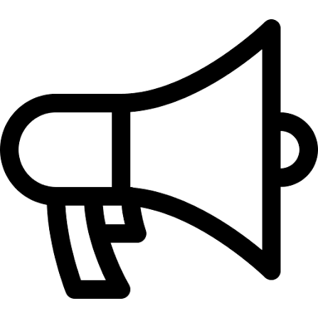 Icon of a loudspeaker or megaphone.
