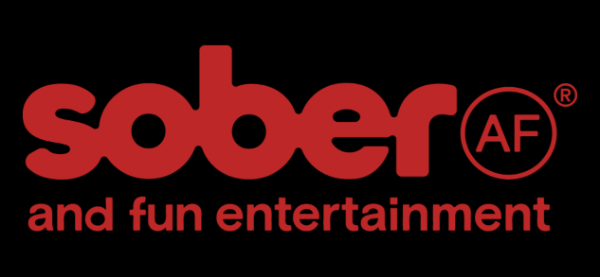 Sober AF logo with "and fun entertainment" tagline