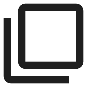 Black and gray icon of a square with rounded corners and a line next to it, representing a photo or image placeholder.