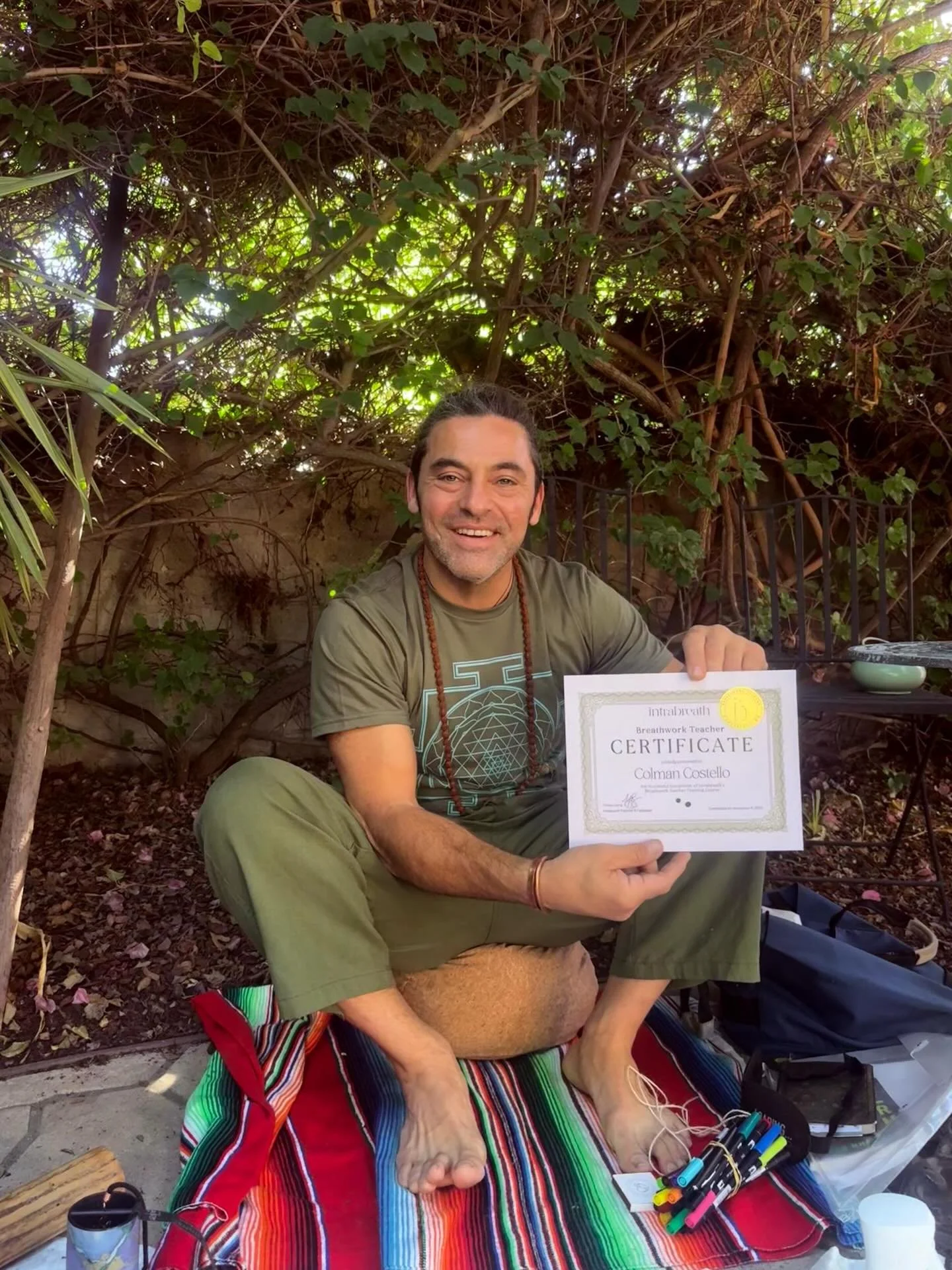 proudly receiving my Breathwork Teacher Certification from ❤️ @intrabreath ❤️