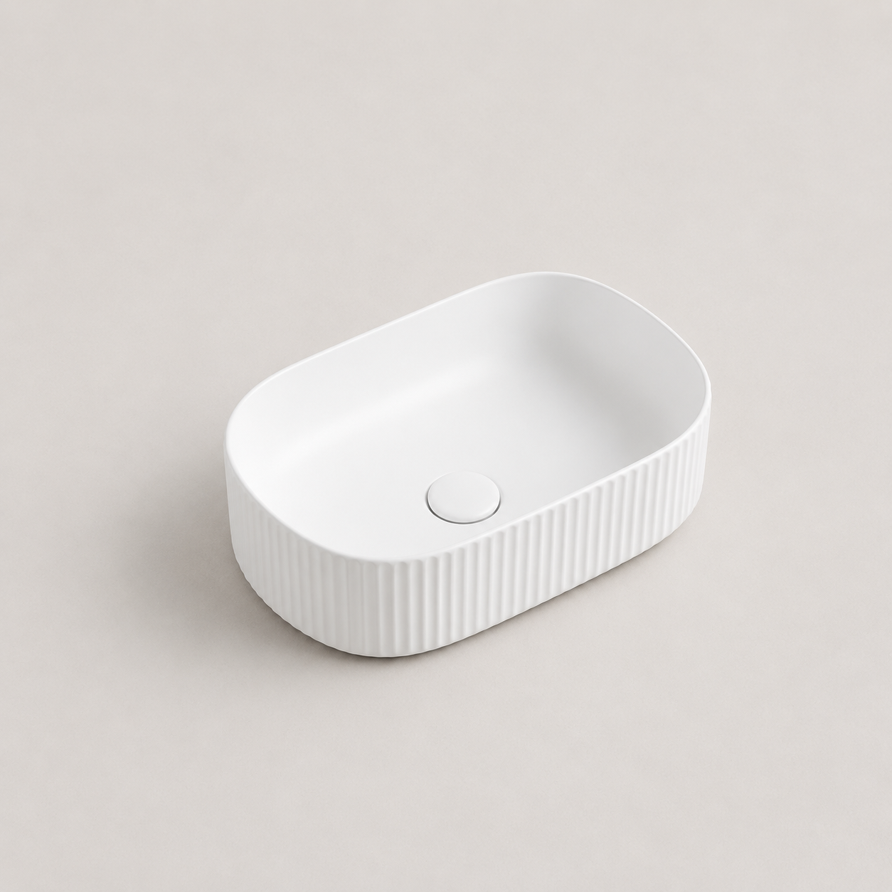 White Textured Oval Basin