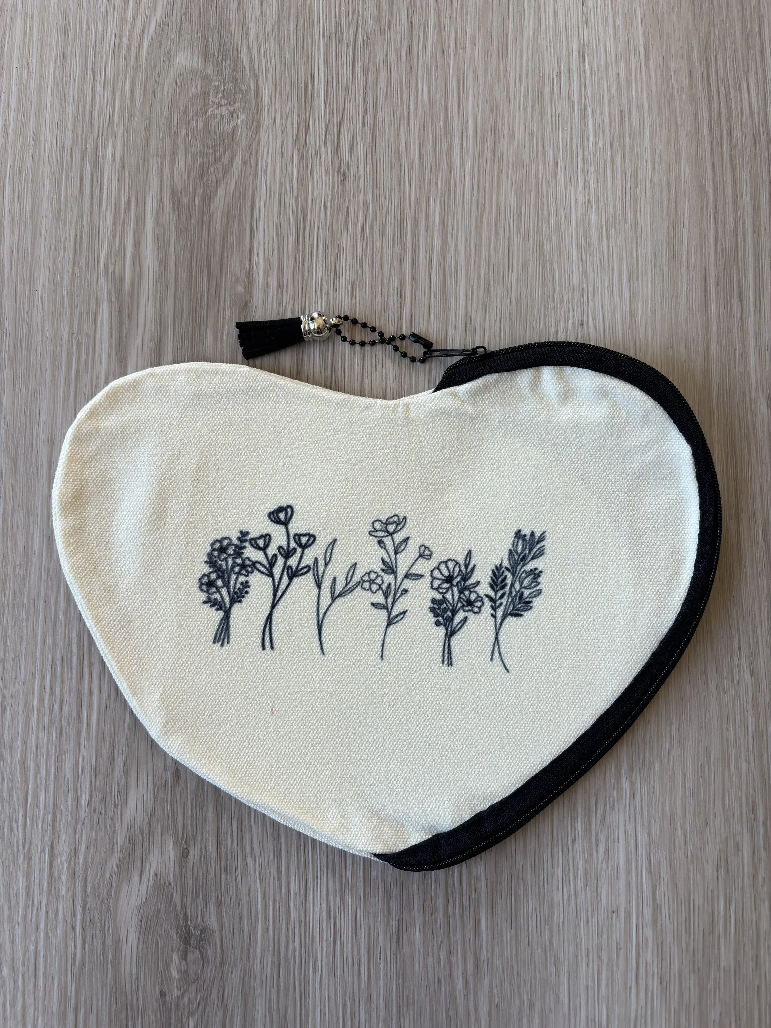 Heart Black Flower